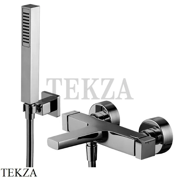 FIMA Carlo Frattini Zeta Смеситель для ванны с гарнитуром F3964CN, Black chrome