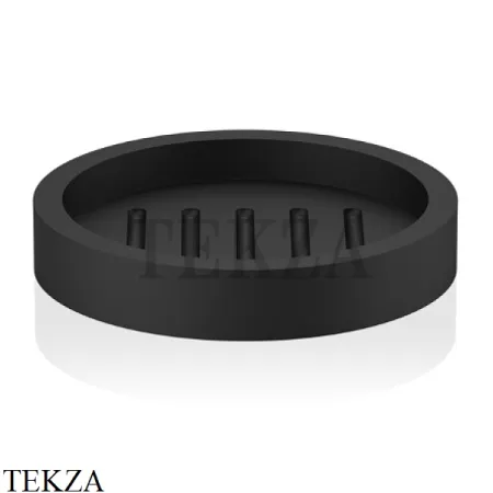 Decor Walther Stone Black SA Настольная мыльница без вкладыша со стоком, черный матовый-хром глянец
