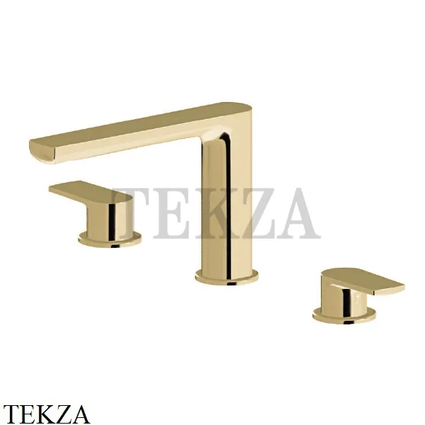 Newform HAKA Смеситель для раковины 3 отв., без гарнитура 72000.35.099, Silky Gold