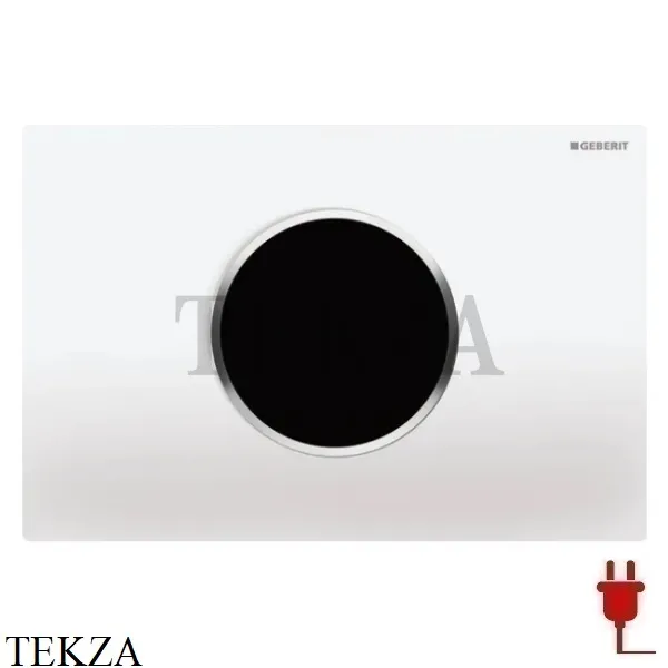 Geberit Sigma10 Клавиша смыва бесконтактная, питание от сети, 115.907.KJ.1 белый глянец, хром глянец