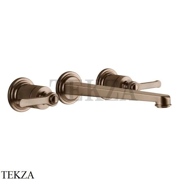 Gessi VENTI20 Смеситель для раковины на 3 отв. длинный, внешняя часть 65090-708, Copper Brushed