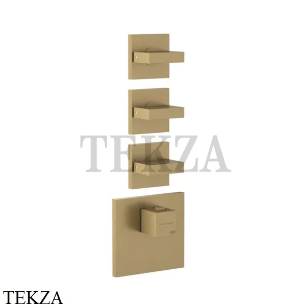 Gessi Rettangolo WELLNESS Термостат 3 выхода, внешняя часть 43216-726, Warm Bronze Br.