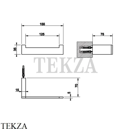 Gessi Rettangolo Держатель туалетной бумаги без крышки 20855-031, хром глянец