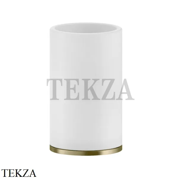 Gessi INCISO accessories Стакан настольный, композит белый 58531-727, Brushed Brass