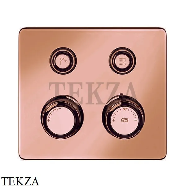 Gessi VENTI20 Термостатический смеситель на 2 потока, внешняя часть 65232-030, Copper глянец