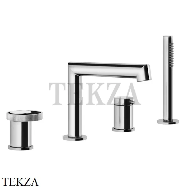 Gessi ANELLO Смеситель на борт ванны с изливом и душевым гарнитуром 63337-031, хром глянец