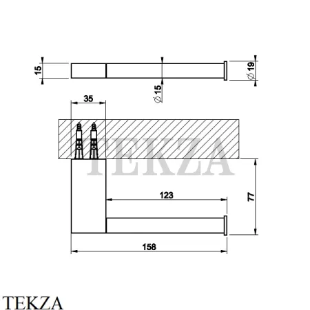 Gessi Origini Держатель туалетной бумаги без крышки 66455-726, Warm Bronze Br