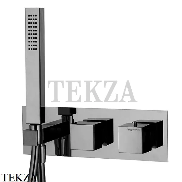 FIMA Carlo Frattini FIT Термостат на 2 потока, с гарнитуром, F3989NX3CN, Black chrome