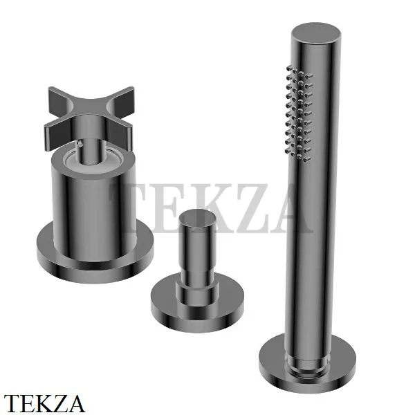 Ritmonio Diametro35 Cross Смеситель на борт ванны, без излива PR53EF201 F31, Frosted Black Chrome