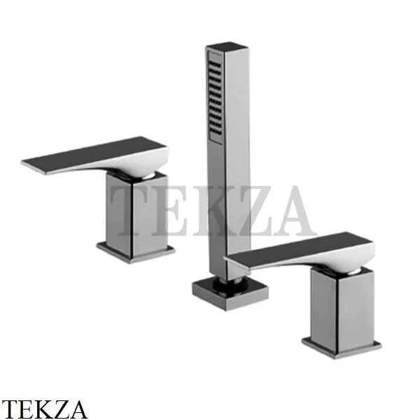FIMA Carlo Frattini Zeta Смеситель для ванны без излива с гарнитуром F3974/1CN, Black chrome