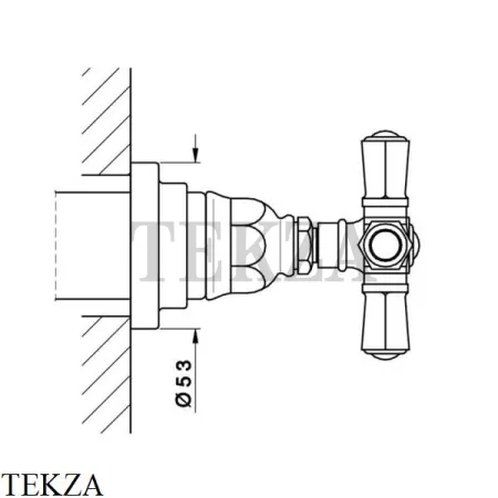 Nicolazzi AGORA Запорный вентиль, внешняя часть, 4912CR45IN, хром глянец