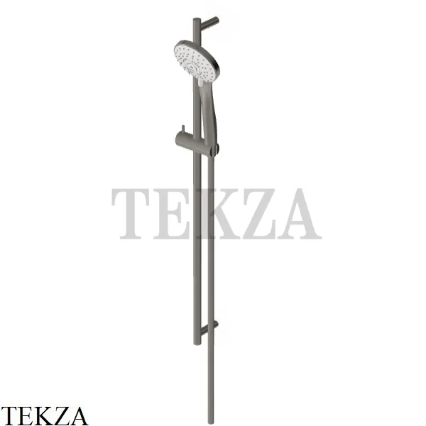 Zucchetti Штанга 80 с круглым ручным душем 3 режима D11 Z95181.C51, brushed metal black