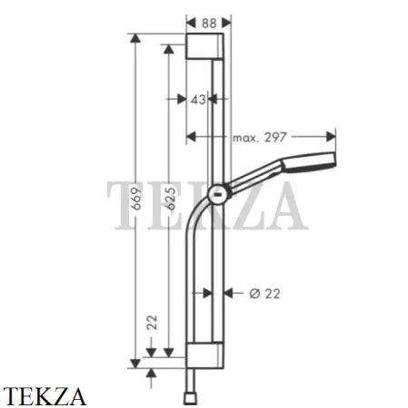 Hansgrohe Pulsify Select Душевой набор, 105 3jet Relaxation со штангой 65 см 24160700, белый матовый