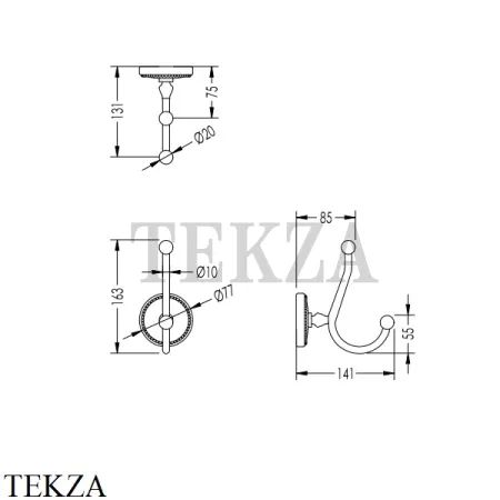Devon&Devon DOROTHY Вешалка двойная DOR413CR DOR413CR, хром глянец