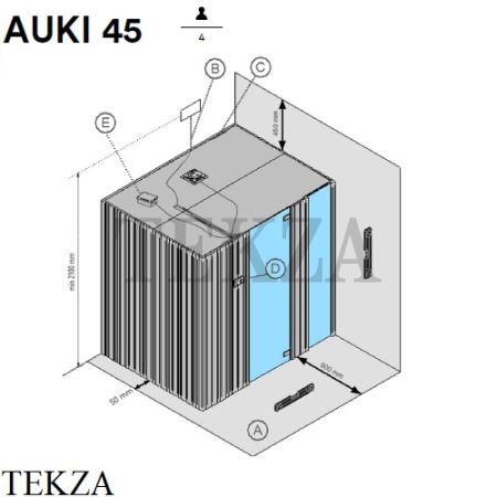 Effegibi AUKI 45 Сауна домашняя финская или BIO, Fir wood SA50450049