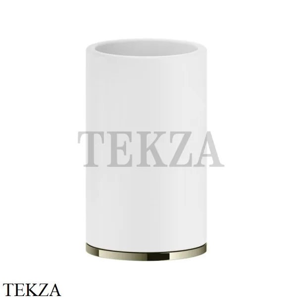 Gessi INCISO accessories Стакан настольный, композит белый 58531-720, Nickel PVD