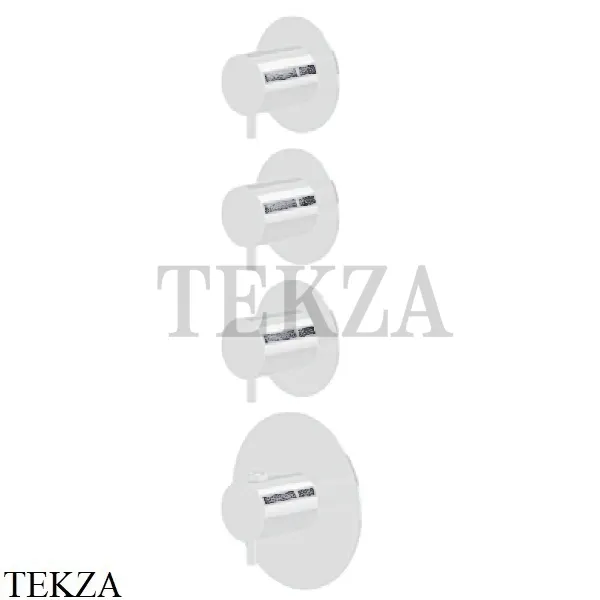 Newform XT Термостат для душа на 3 потока, внешняя часть, 67600E.01.014, белый матовый