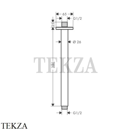 Hansgrohe Vernis Shape Кронштейн потолочный длинный 26407000, хром глянец