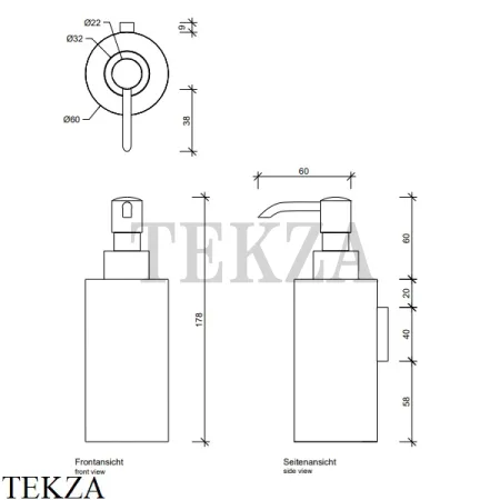Decor Walther Classic DW 326 Настенный дозатор для жидкого мыла или лосьона 0853220, золото глянец