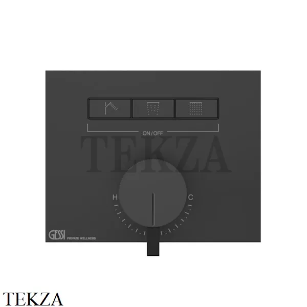 Gessi HI-FI Однорычажный смеситель, на 3 поток, внешняя часть 63081-299, Black XL
