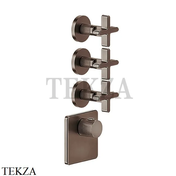Gessi INCISO WELLNESS Термостат 3 выхода, внешняя часть 58346-845, Dark Bronze