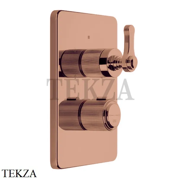 Gessi VENTI20 Термостат для душа, 3 потока, внешняя часть 65137-030, Copper глянец