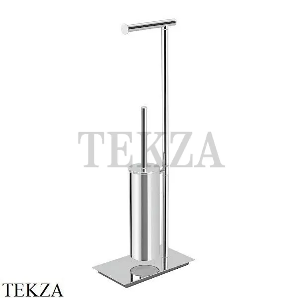 Colombo Square Напольная стойка с бумагодержателем и туалетным ершиком B9907.HPS1, нерж.сталь