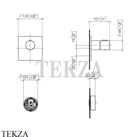Dornbracht CYO Термостат для душа 1/2, с 1 вентилем, внешняя часть, 36501780-28х1, латунь сатин Brushed