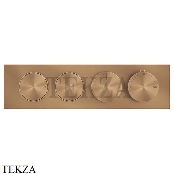 Gessi Origini WARM Термостат для душа 2 потока с кнопками, внешняя часть 66222-726, Warm Bronze Br