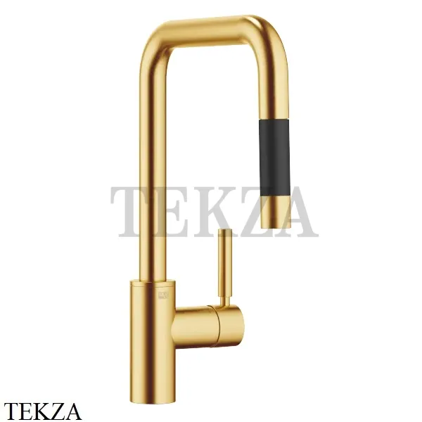 Dornbracht Meta Square Смеситель для кухни Pull-down функцией душа 33870861-28, латунь сатин Brushed (23kt Gold)