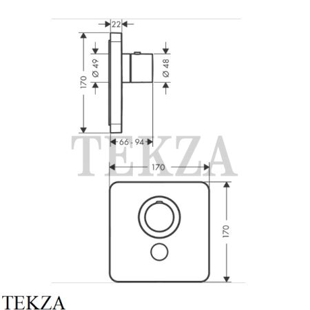 Axor Citterio E Highflow Термостат для душа, внешняя часть 36706000, хром глянец