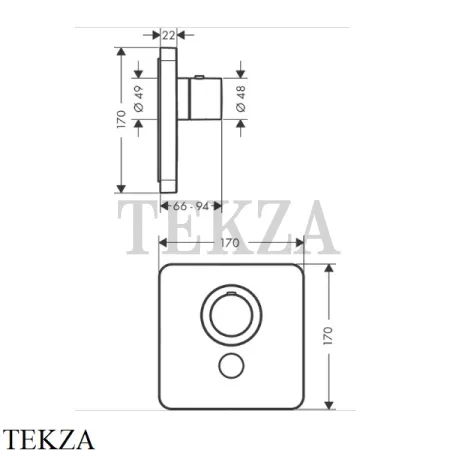 Axor Citterio E Highflow Термостат для душа, внешняя часть 36706000, хром глянец