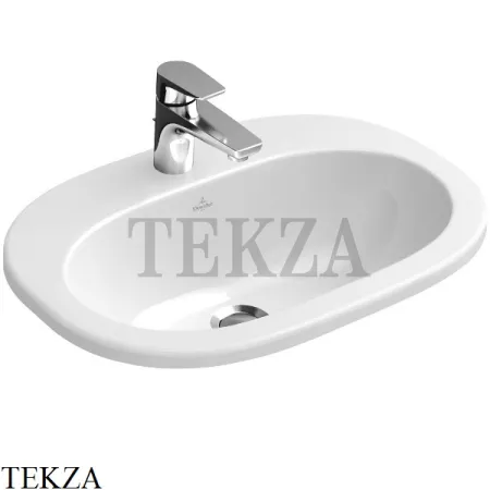 Villeroy & Boch O.NOVO Раковина встраиваемая сверху, с переливом 41615601, белый глянец
