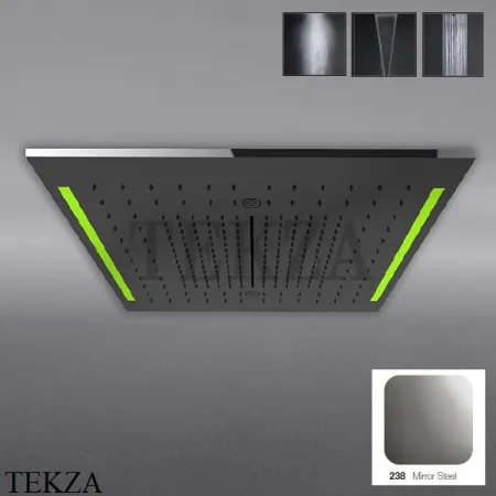Gessi COLOUR Накладная душевая панель 500х500, 4 функции 57977-238, Mirror Steel