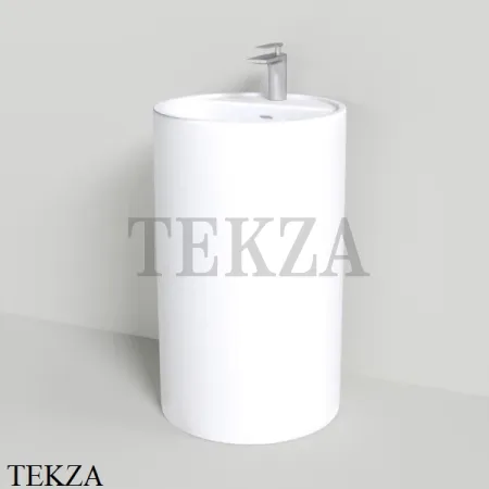 NT Bathroom NT607 Раковина напольная слив в стену, из литого камня Solid Surface, белый матовый