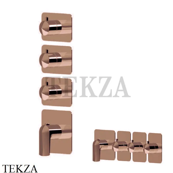 Newform Delta Zero Термостат для душа 3 потока, внешняя часть 69865E.58.061, PVD Copper Bronze