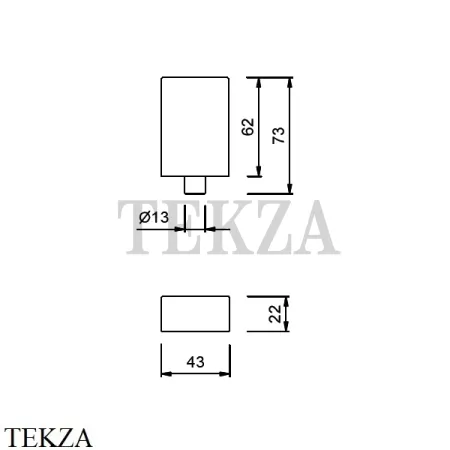 Fantini Venezia Ручка Diamond прямоугольная металлическая 2902N348, хром глянец
