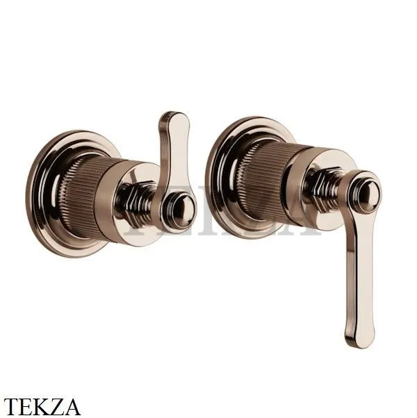 Gessi VENTI20 Смеситель для душа, 2 потока, вешняя часть 65038-030, Copper глянец