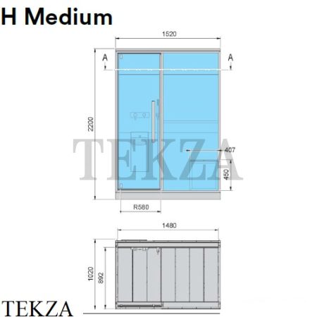 Effegibi H Medium Хаммам с душем кабина пристенная, дверь слева LO81010001