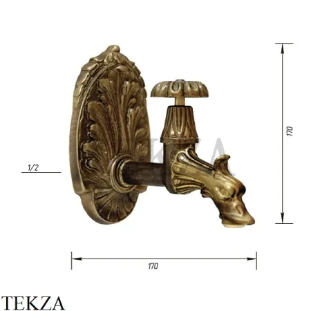 Migliore Artistica Кран садовый декоративный с панелью 18416, бронза classic