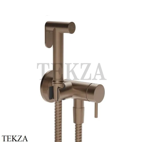 Gessi Гигиенический душ со смесителем, выводом воды и держателем 45130-708, Copper Br. PVD