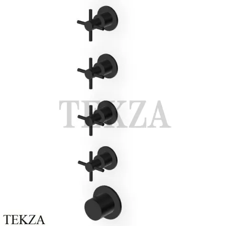 Zucchetti Helm Термостат для душа на 4 потока, внешняя часть ZHM804.XP81, brushed total black PVD