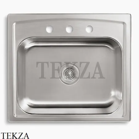 Kohler Toccata Мойка для кухни с 3 отв. под смеситель K-3348-3-NA, нержавеющая сталь