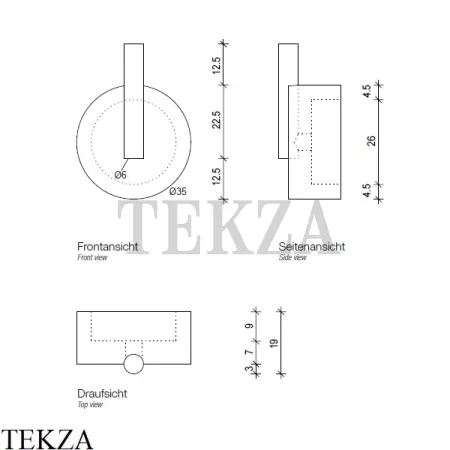 Decor Walther Stone Black WHK Крючок для халата и полотенец 0972665, черный матовый-stainless steel