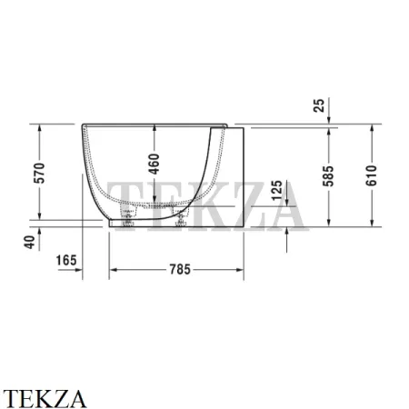 Duravit LUV Ванна овальная пристенный вариант, с двумя наклонами для спины 700433000000000, акрил, белый глянец