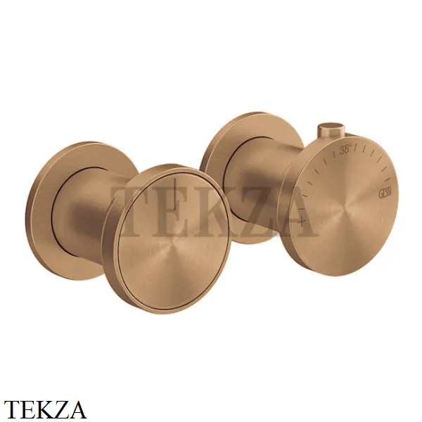 Gessi Origini WARM Термостат для душа 3 потока, внешняя часть 66136-726, Warm Bronze Br