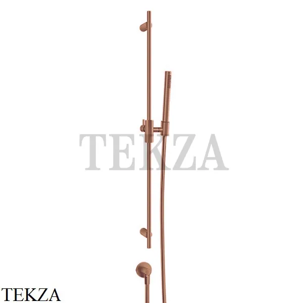 Gessi Habito UNITO Штанга в комплекте с душевой лейкой и выводом воды 70042-708, Copper Brushed
