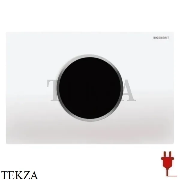 Geberit Sigma10 Клавиша смыва бесконтактная, питание от сети 115.907.KL.1, белый глянец, хром матовый