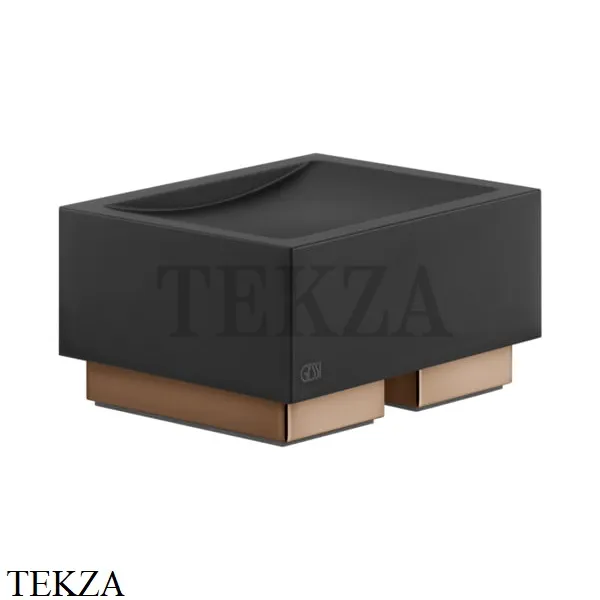 Gessi Rettangolo Мыльница настольная, композит черный 20826-030, Copper глянец PVD