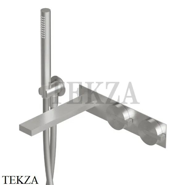 Ritmonio Dot316 Смеситель для ванны с гарнитуром, внешняя часть PR50EC102 INOX, Brushed steel